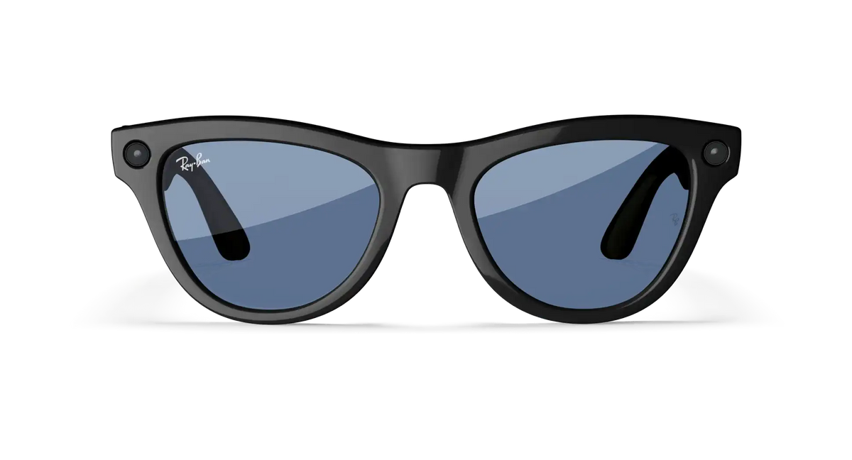Refurbished Ray-Ban Meta Skyler (Gen 1), Shiny Black / Cerulean Blue Transitions®, Standard