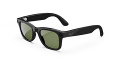 Refurbished Ray-Ban Meta Wayfarer (Gen 1), Shiny Black / G15 Green, Standard, High Bridge Fit