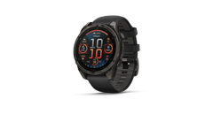 fēnix® – 47 mm, AMOLED, Sapphire, Carbon Gray DLC Titanium with Black/Pebble Gray Silicone